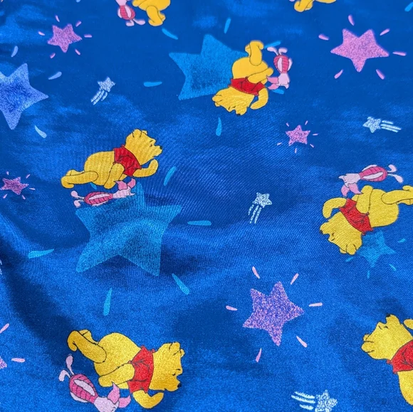 Vintage Disney Pooh Night Gown Stars Blue Pajama Shirt Womens XL - Picture 2 of 6